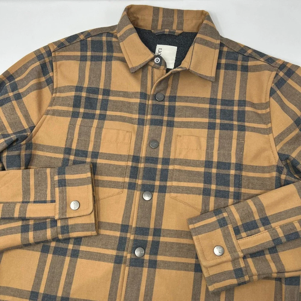 Vuori Plaid Coastside Shirt Jacket Brown Fleece Lined Shacket‎ Mens Small V246